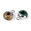 Natural & Synthetic Mixed Stone Rondelle Charms G-T144-71M-2