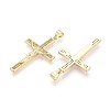 Religion Brass Micro Pave Clear Cubic Zirconia Pendants KK-T080-39G-2
