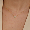 Golden Brass Heart Pendant Necklace for Women LS-WZ0134-2-1-3