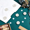 12Pcs 2 Styles Flower Brass Rhinestone Cufflinks FIND-HY0005-32-4
