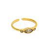 304 Stainless Steel Pave Cubic Zirconia Cuff Open Rings WG9CF89-01-2