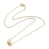 Brass Micro Pave Clear Cubic Zirconia Pendant Necklaces NJEW-A127-04G-2