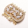 Brass Cubic Zirconia Box Clasps LS-ZIRC-O020-08G-NR-1