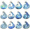24Pcs 12 Styles Printed Alloy Pendants ENAM-CJ0006-80-1