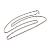 2mm Rack Plating Brass Rope Chain Necklaces for Women Men MAK-L044-59P-1