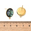 304 Stainless Steel Pave Natural Paua Shell Stud Earring Findings STAS-Z125-10G-3
