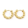 Brass Ball Beaded Hoop Earrings for Women EJEW-B013-05-1
