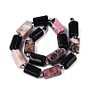 Natural Obsidian & Rhodonite Beads Strands G-Q614-01A-08-3
