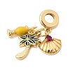 Brass Enamel European Dangle Charms KK-Z150-12G-2