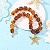 Ocean 304 Stainless Steel Starfish Pendant Necklaces NJEW-JN06478-1