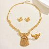 Luxury Brass Eagle Tassel Earrings & Necklaces & Rings Sets for Wedding and Formal Occasions NP5518-5