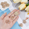 4Pcs Flower Alloy Crystal Rhinestone Adjustable Jean Button Pins FIND-CY0002-27G-3