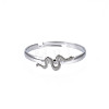 Snake Iron Open Cuff Ring for Women RJEW-T009-19P-1