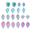 40Pcs 10 Styles Ion Plating(IP) 201 Stainless Steel Filigree Pendants STAS-BY0001-06-11