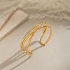 Minimalist 304 Stainless Steel Open Cuff Bracelets for Women VX8424-1-1