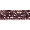Transparent Electroplate Glass Beads Strands EGLA-A039-T6mm-B05-1