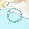 Natural Gemstone Hemimorphite & Non-magnetic Synthetic Hematite Beads Stretch Bracelets for Women Men BJEW-JB13679-2
