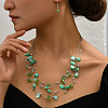 Bohemian Style Alloy & Shell Nuggets Beaded Multilayer Necklaces & Dangle Earrings Sets FS-WG9A8A7-02-1