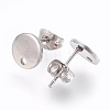 Non-Tarnish 304 Stainless Steel Stud Earring Findings STAS-G178-01P-8mm-2