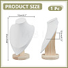 Bust PU Leather & Wooden Necklace Display Stands NDIS-WH0020-02B-01-2