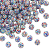 100Pcs Polymer Clay Pave Rhinestone Beads RB-PH0001-38A-1