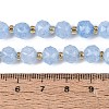 Ombre Effect Dyed Transparent Crackle Glass Beads Strands GLAA-Q111-8MM-01-5