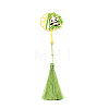 Panda Brass Bookmark with Tassel for Reader AJEW-WH0029-61-1
