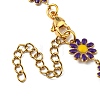 Enamel Daisy Link Chains Bracelet BJEW-P271-01G-04-4