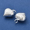 925 Sterling Silver Textured Heart Charms STER-P071-13S-3