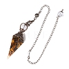 Natural Tiger Eye Hexagonal Pointed Dowsing Pendulums PW-WG44BA6-01-1