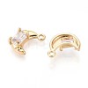 Brass Micro Pave Cubic Zirconia Pendants KK-T071-42G-2