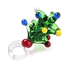 Colorful Transparent Handmade Lampwork Pendants for Christmas LAMP-A004-01B-2