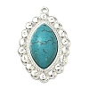 304 Stainless Steel with Dyed Synthetic Turquoise Pendants STAS-G374-05S-09-1