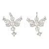 Brass Micro Pave Clear Cubic Zirconia Pendants CU-CBAB0CF-22S-1