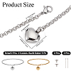 2Pcs 2 Colors Heart Non-Tarnish Stainless Steel Charm Bracelets BJEW-CN0001-22-2
