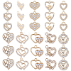 40Pcs 10 Style Alloy Crystal Rhinestone Pendants ALRI-SC0001-35G-1