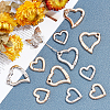 WADORN 16Pcs 2 Style Alloy Spring Gate Rings FIND-WR0001-93-2