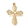 Brass Micro Pave Clear Cubic Zirconia Pendants CU-CBA9883-05G-G-1