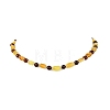 Natural Amber Rectangle & Round Beaded Necklaces for Women NJEW-JN06042-2