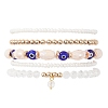 5Pcs 5 Style Glass & Lampwork Evil Eye Stretch Bracelets Set BJEW-JB09619-03-1