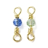 Faceted Glass Connector Charms KK-D044-03G-2
