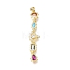 Brass Micro Pave Colorful Cubic Zirconia Big Pendants KK-E802-18G-A-1