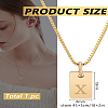 1Pc Stainless Steel Letter Rectangle Pendant Necklaces NJEW-LP0001-34X-G-2
