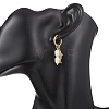 Natural Cultured Freshwater Pearl Rice with Fish Hoop Earrings EJEW-JE06740-2