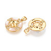 Brass Micro Pave Cubic Zirconia Cup Pearl Peg Bails Pin Pendants KK-T079-05G-2