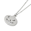 Halloween Series 202 Stainless Steel Cable Chain Pumpkin Pendant Necklaces NJEW-S005-01P-B-1
