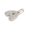 Brass Micro Pave Clear Cubic Zirconia Pendants KK-B099-01P-A-2