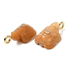 Natural Yellow Jade Carved Pendants G-H357-03G-10-2