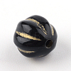 Round Plating Acrylic Beads PACR-Q102-49B-1