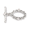 Brass Micro Pave Clear Cubic Zirconia Toggle Clasps KK-S403-17P-1